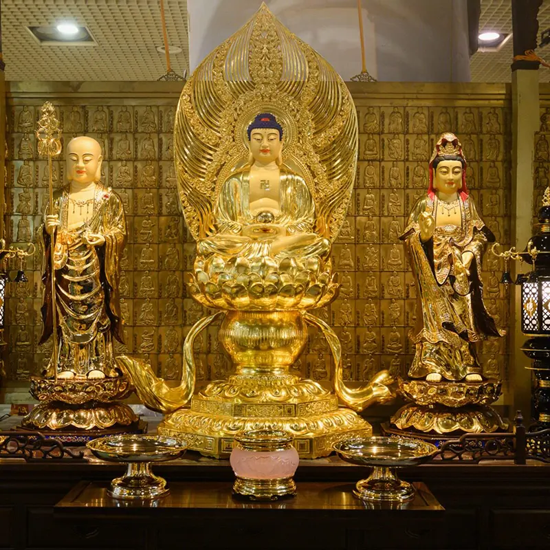 128cm Taiwan-Gold-Plated Pure Copper Buddha Statue