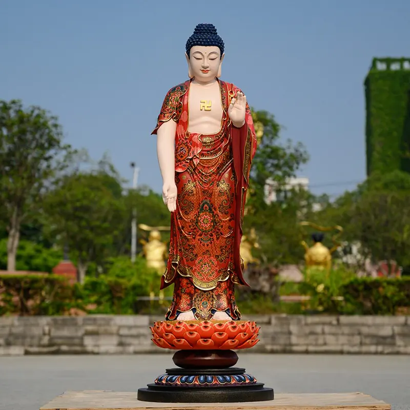 130cm Pure Copper Gilded Amitabha Buddha Statue