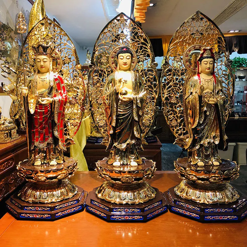 16-Inch Gilded Pure Copper Buddha Statue