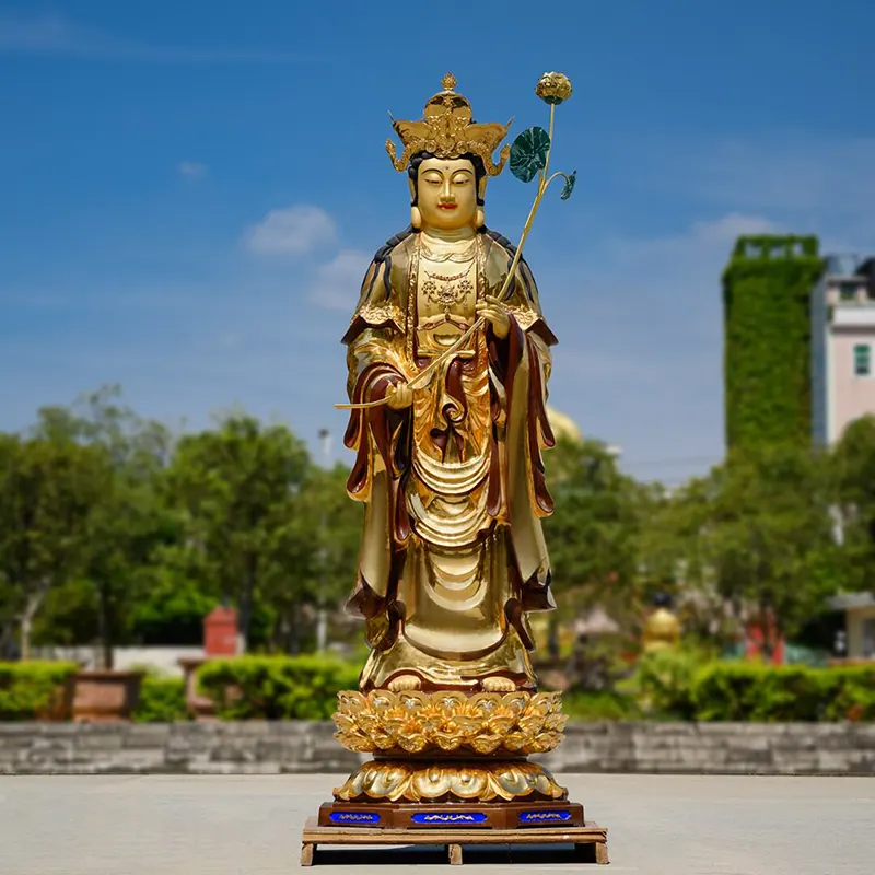 180CM Pure Copper Gilded Western Three Saints Standing Statue