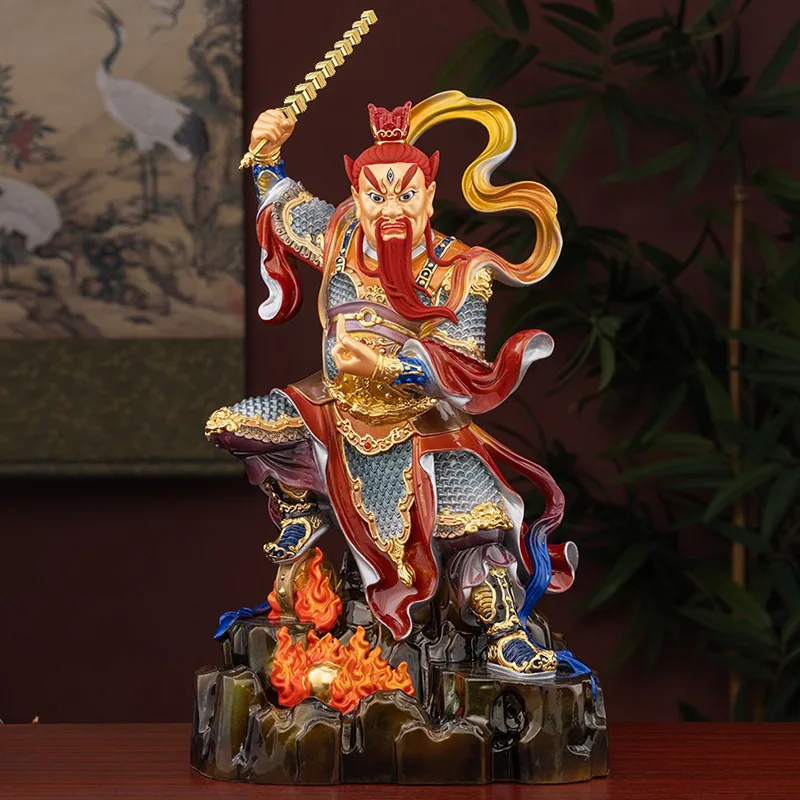 Brass Taoist Guardian Wang Lingguan Statue