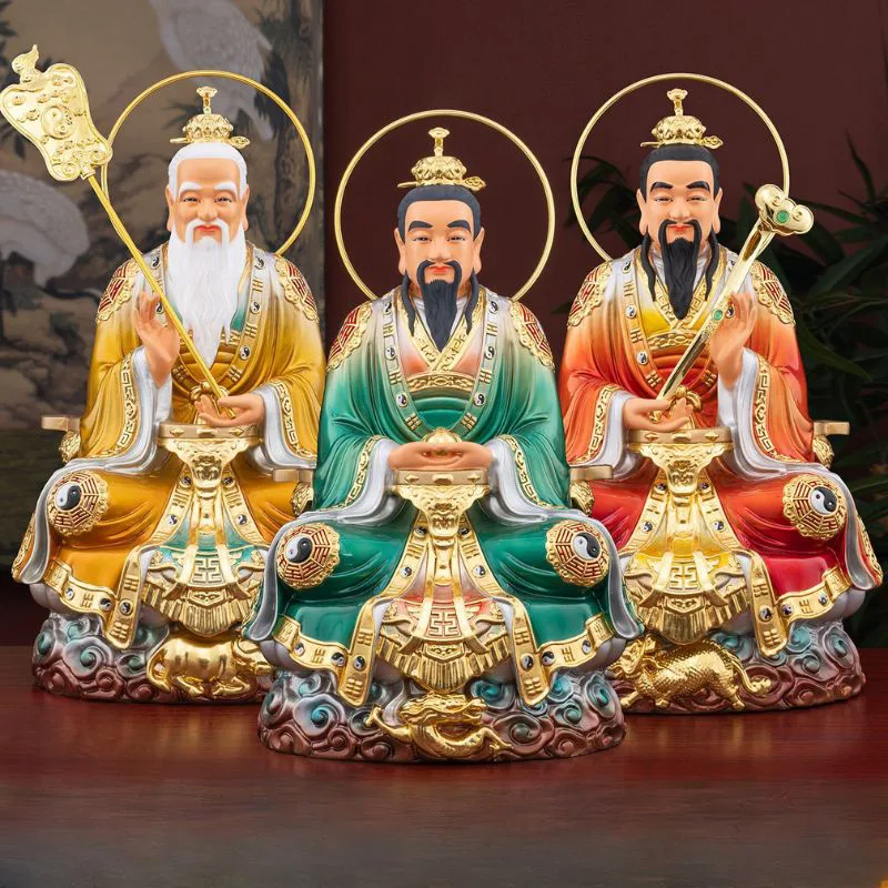 Bronze San Qing Dao Zu Statues Set