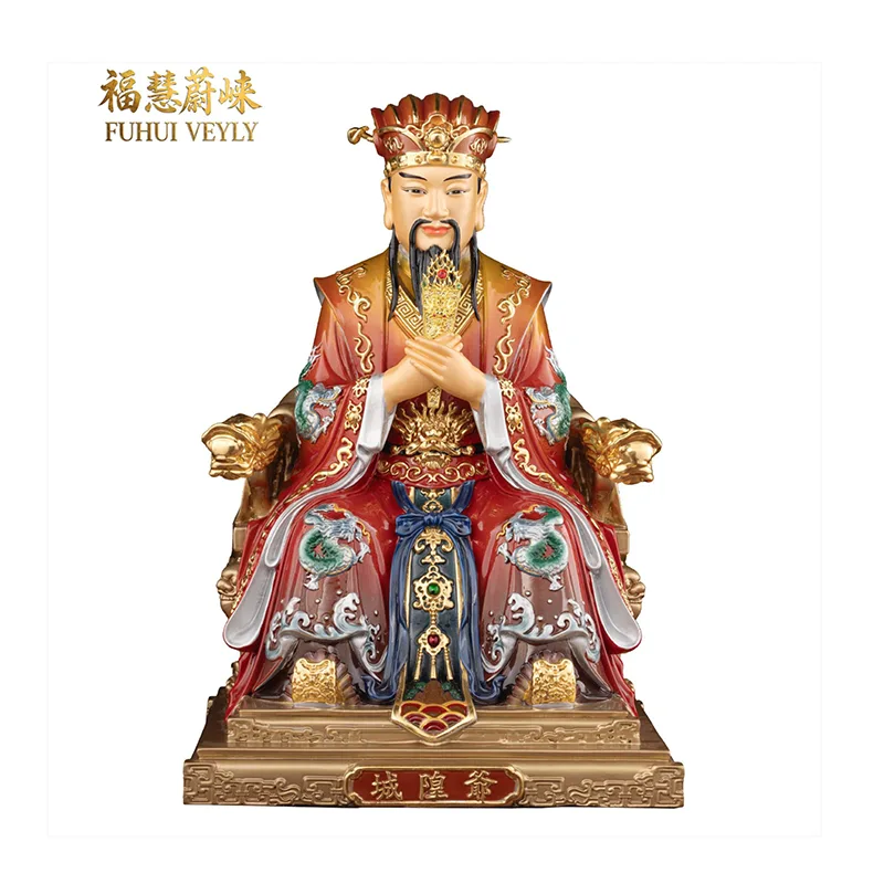 Coastal-Grade Bronze City God Statue