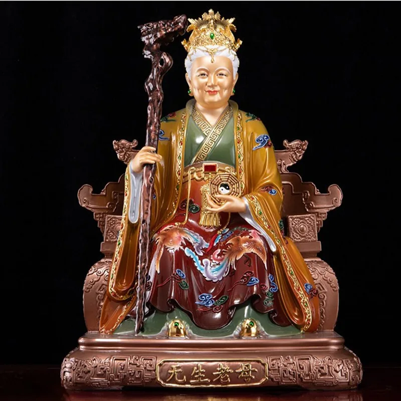 Brass Taoist Goddess Li Shan Laomu Statue