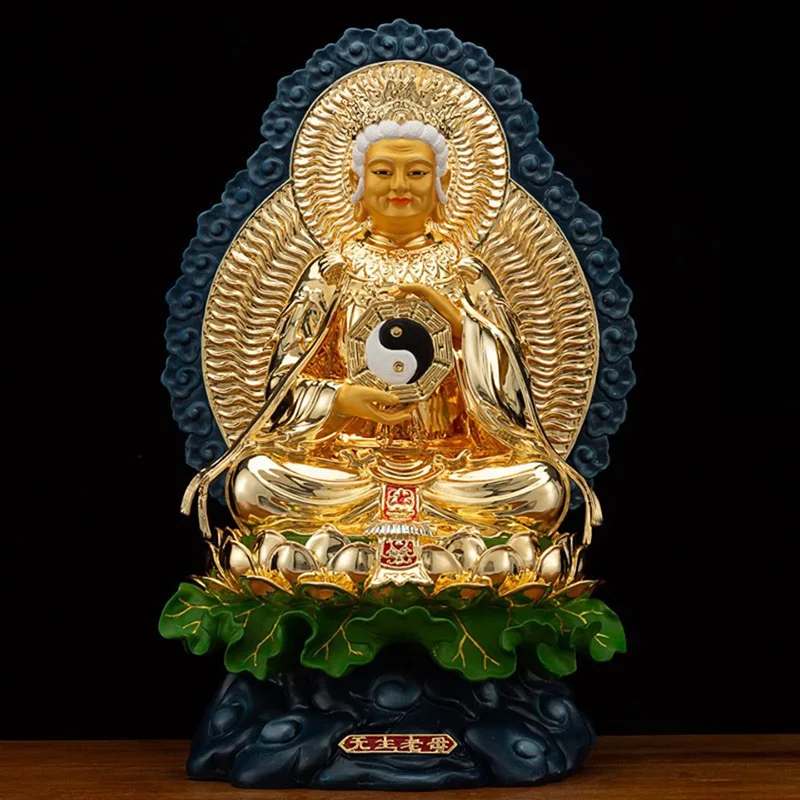 Gilded Jeweled Brass Wusheng Wuji Laomu Statue