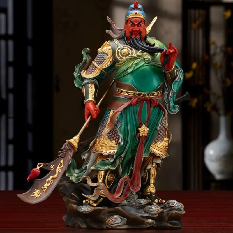 Hand-Painted Bronze Kuan Kung Statue