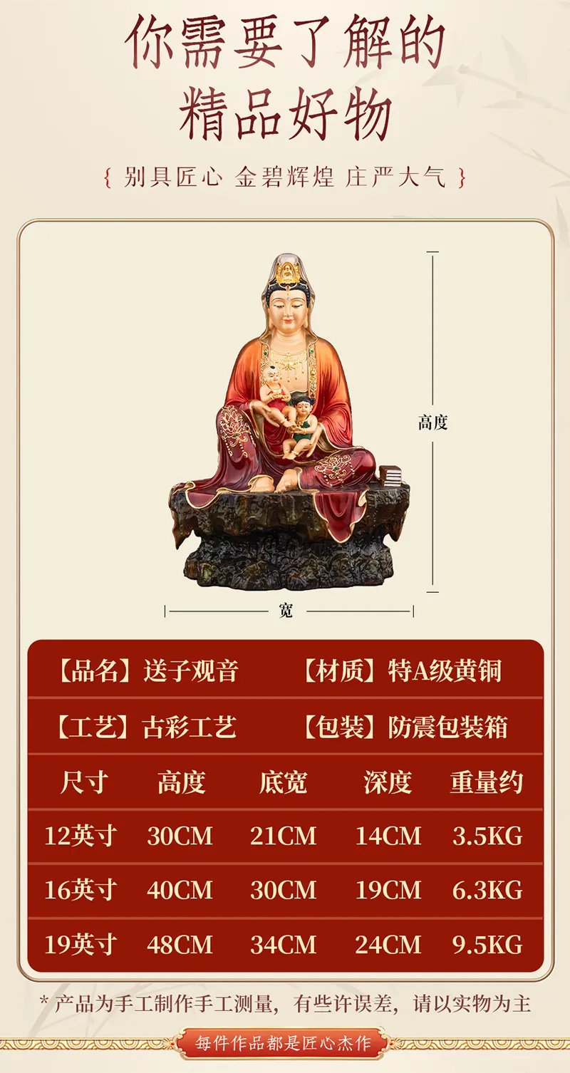 Family Altar Child Giving Guanyin Bodhisattva Statue