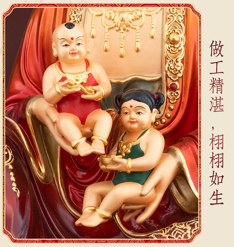 Family Altar Child Giving Guanyin Bodhisattva Statue