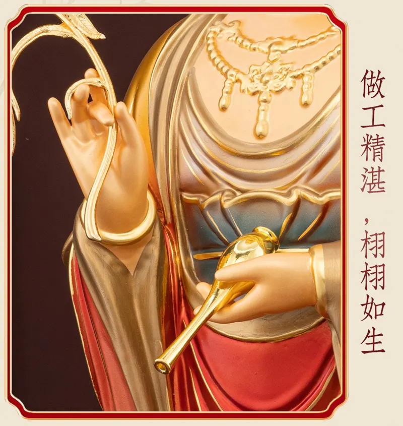 Standing Lotus Buddha Guanyin Bodhisattva Statue