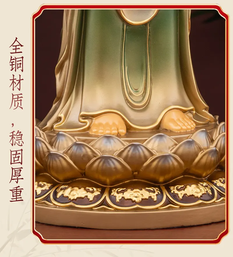 Standing Lotus Buddha Guanyin Bodhisattva Statue