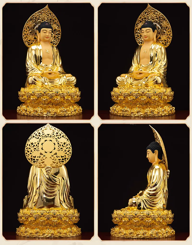 Gilded Brass Seated Shakyamuni Buddha Statue