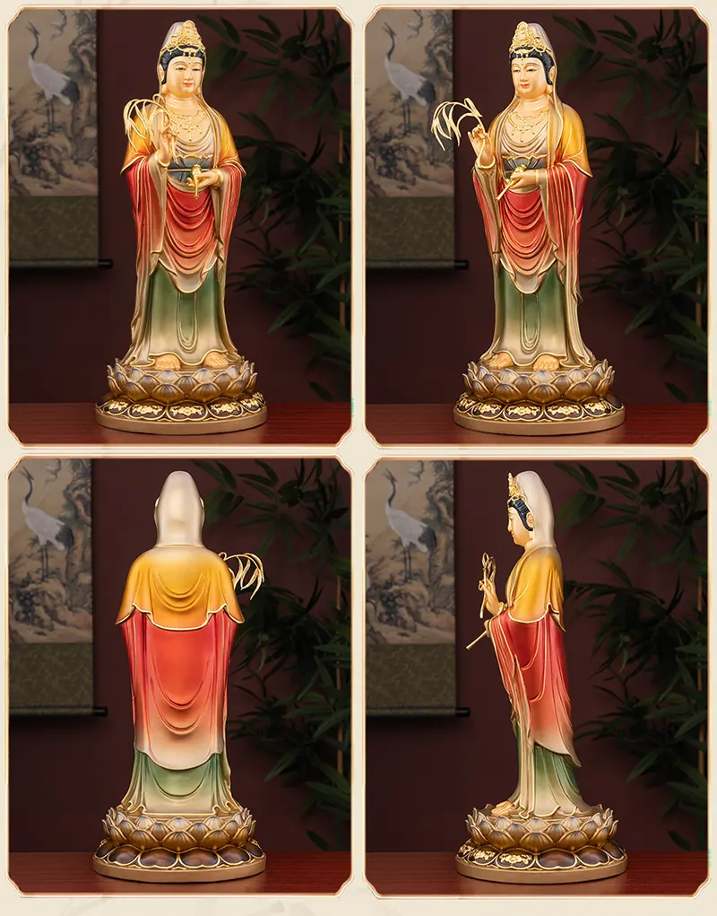 Standing Lotus Buddha Guanyin Bodhisattva Statue