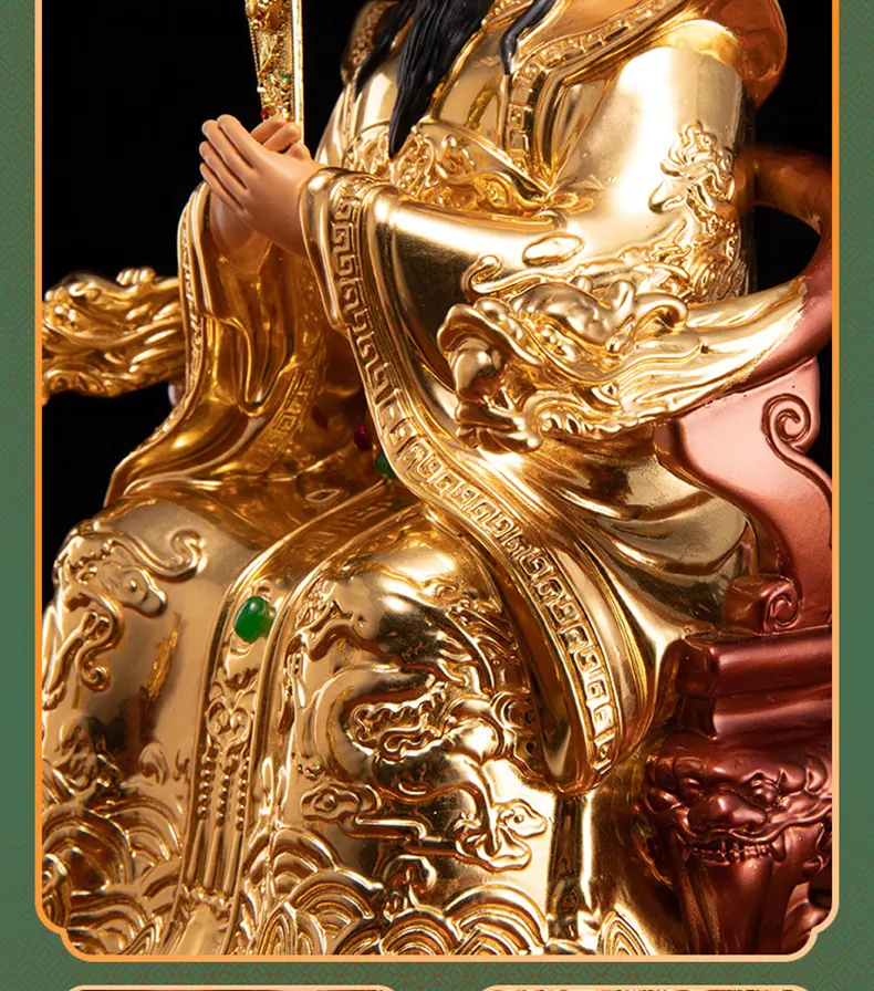 Polychrome Gold Leaf Yuhuang Wangmu Statue