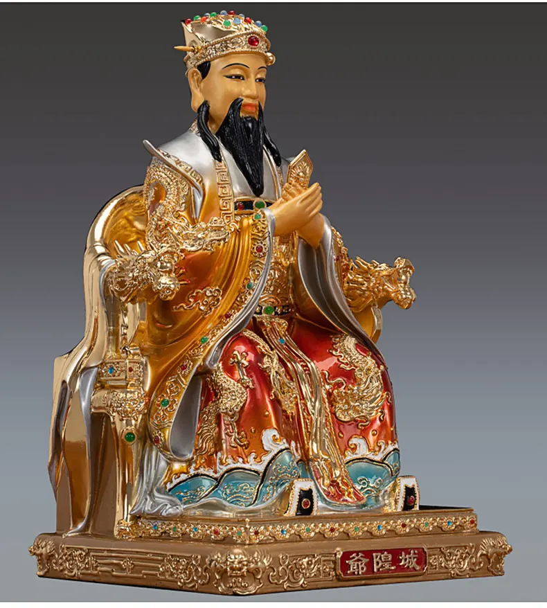 Gilt Filigree Chenghuang Shen Sculpture
