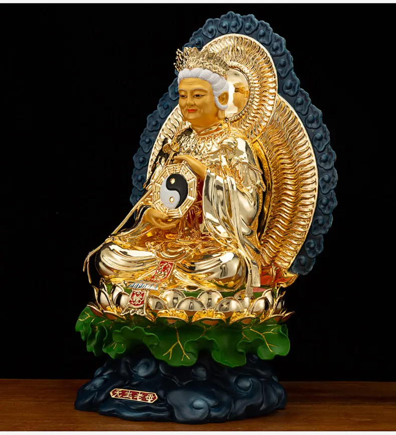 Gilded Jeweled Brass Wusheng Wuji Laomu Statue