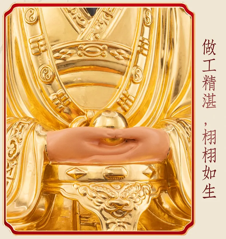 Brass Three Pure Ones Statues Set for Temple Shrine
