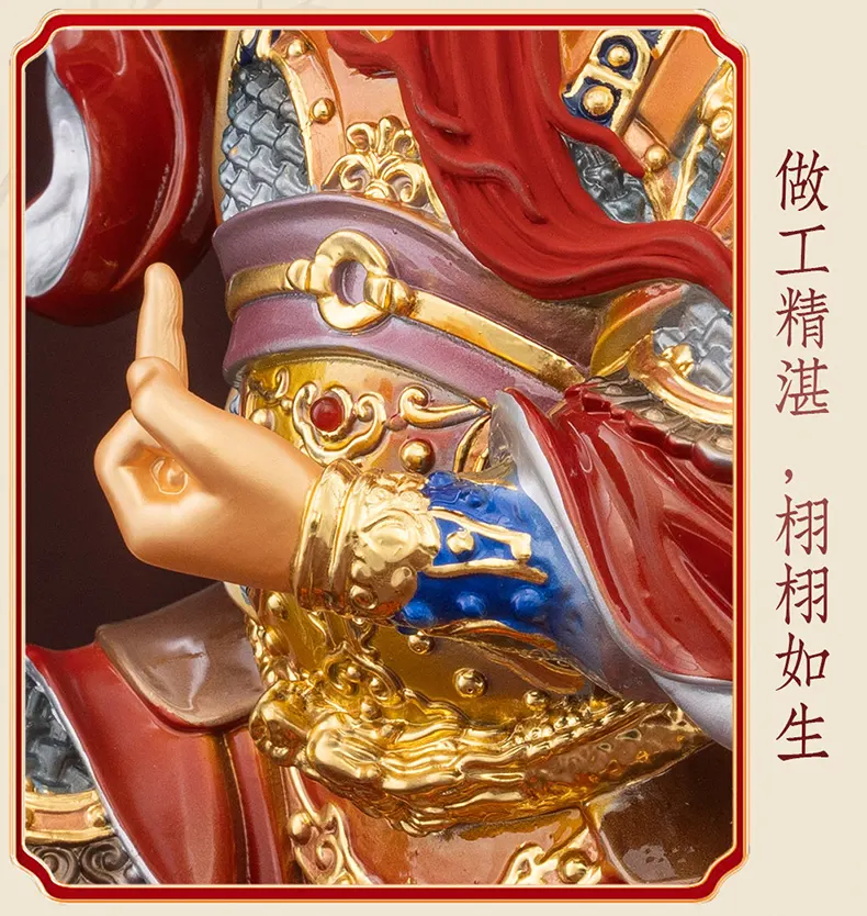 Brass Taoist Guardian Wang Lingguan Statue
