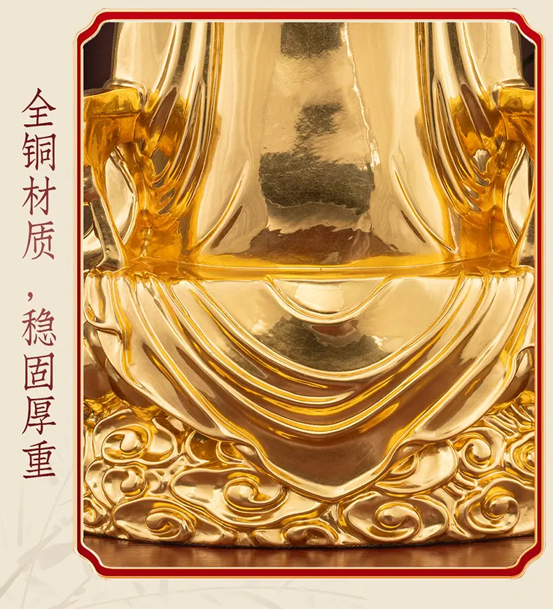 Brass Three Pure Ones Statues Set for Temple Shrine