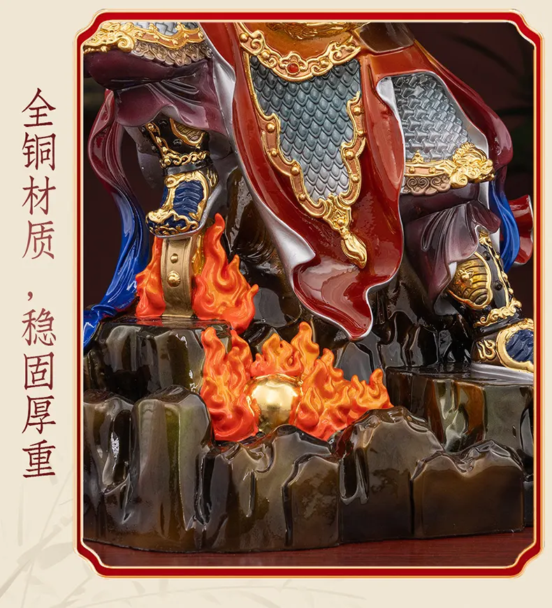 Brass Taoist Guardian Wang Lingguan Statue