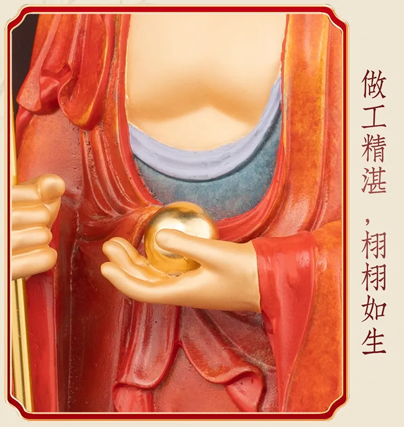 Premium Brass Standing Altar Staff Ksitigarbha Statue