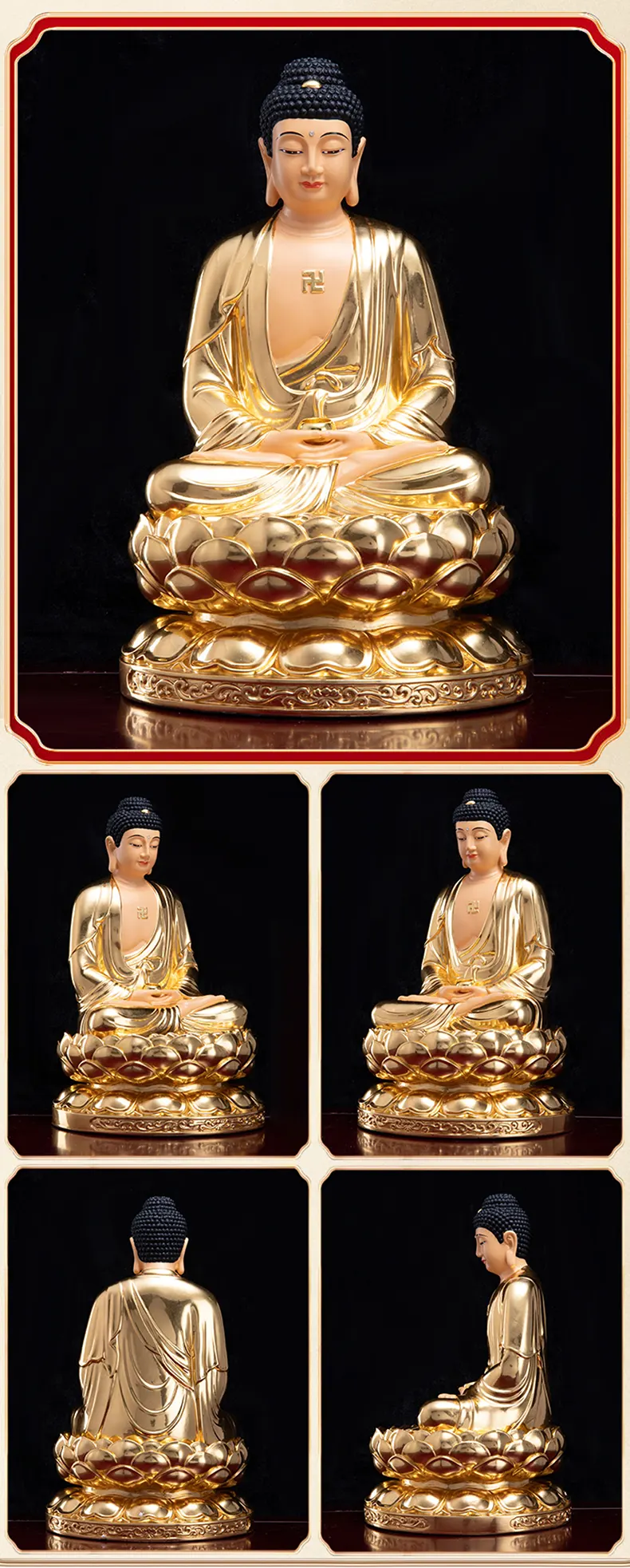 3-Tier Lotus Sakyamuni Buddha Statue