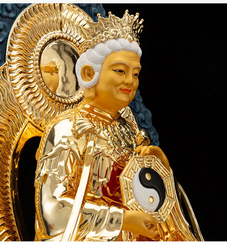 Gilded Jeweled Brass Wusheng Wuji Laomu Statue