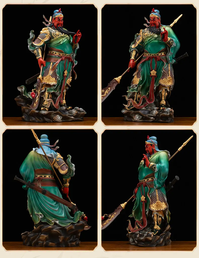 Hand-Painted Bronze Kuan Kung Statue