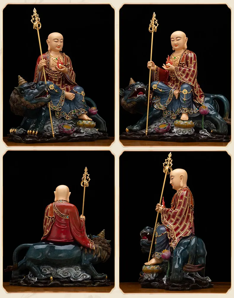 Premium Brass Diting Mythical Beast Ksitigarbha Statue