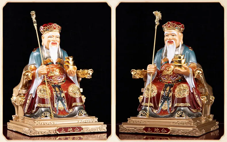 Refined Brass Imperial Staff Fude Zhengshen Statue