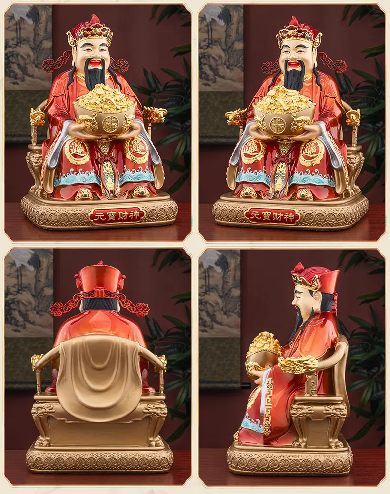 Premium Brass Ingot Sitting Throne God of Wealth