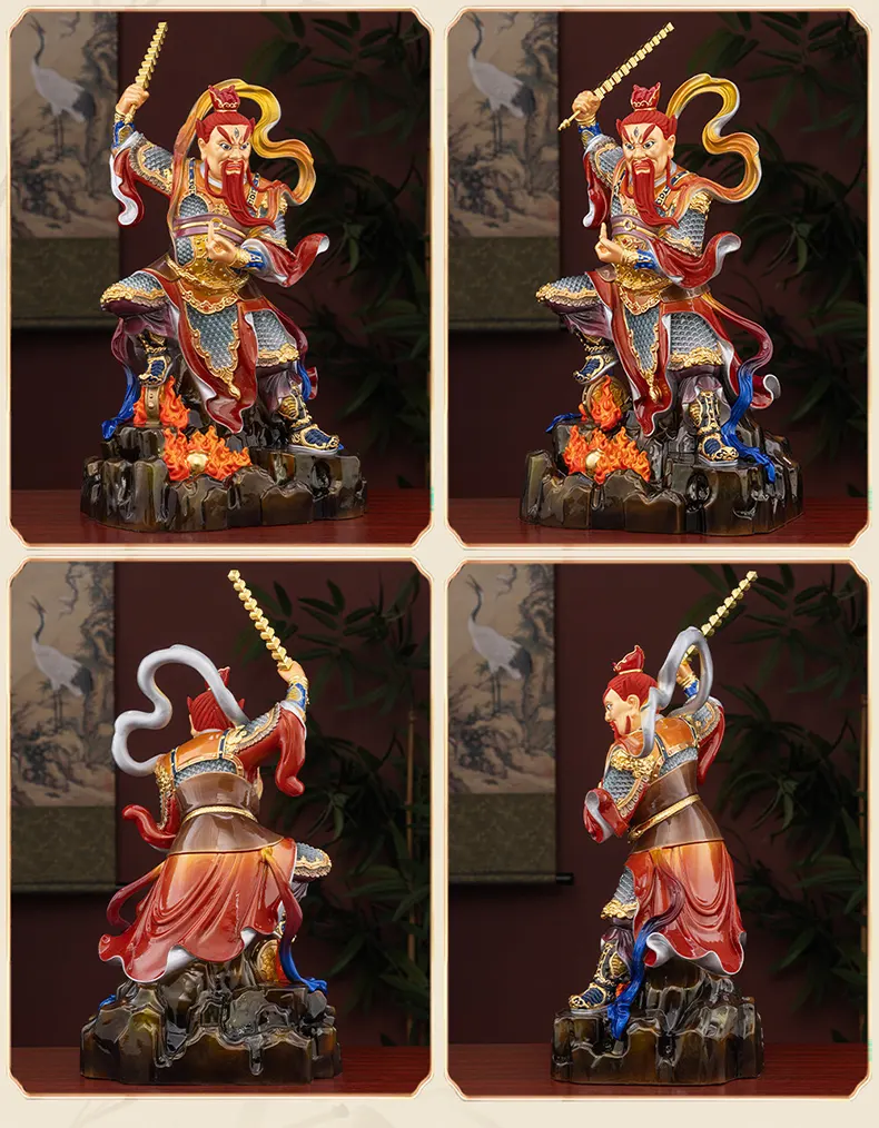 Brass Taoist Guardian Wang Lingguan Statue