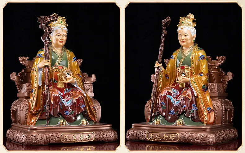 Brass Taoist Goddess Li Shan Laomu Statue