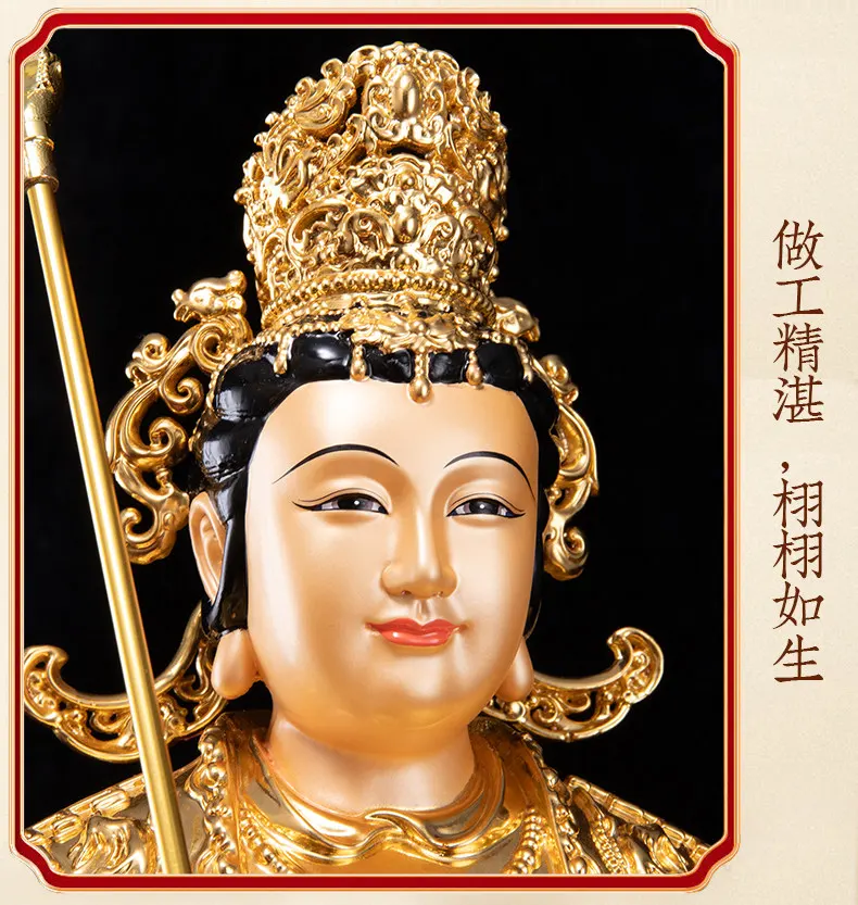 Brass Gold Leaf Yuhuang and Wangmu Statues Set