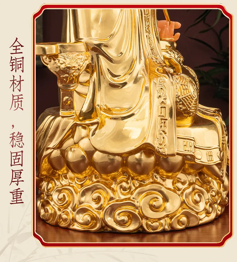 Brass Three Pure Ones Statues Set for Temple Shrine