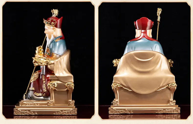 Refined Brass Imperial Staff Fude Zhengshen Statue