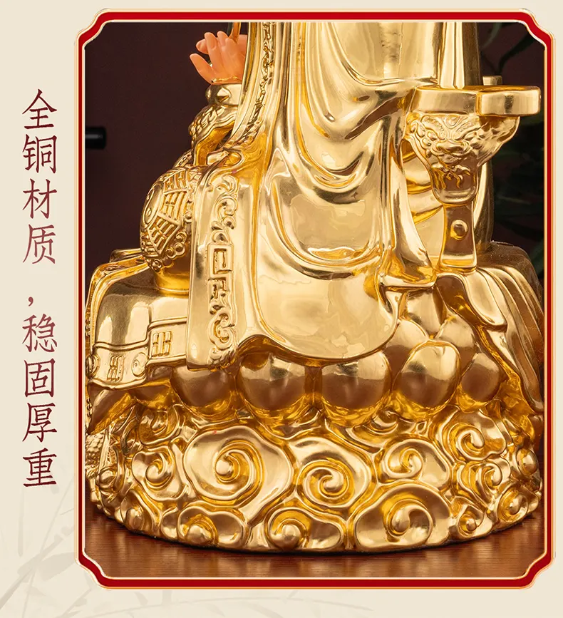 Brass Three Pure Ones Statues Set for Temple Shrine