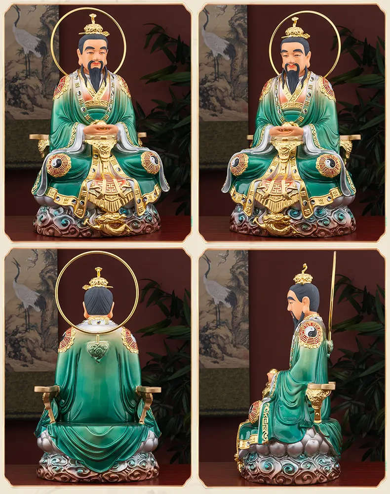 Bronze San Qing Dao Zu Statues Set