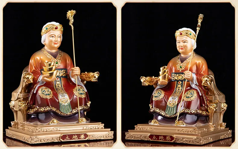 Refined Brass Imperial Cane Fude Niangniang Statue
