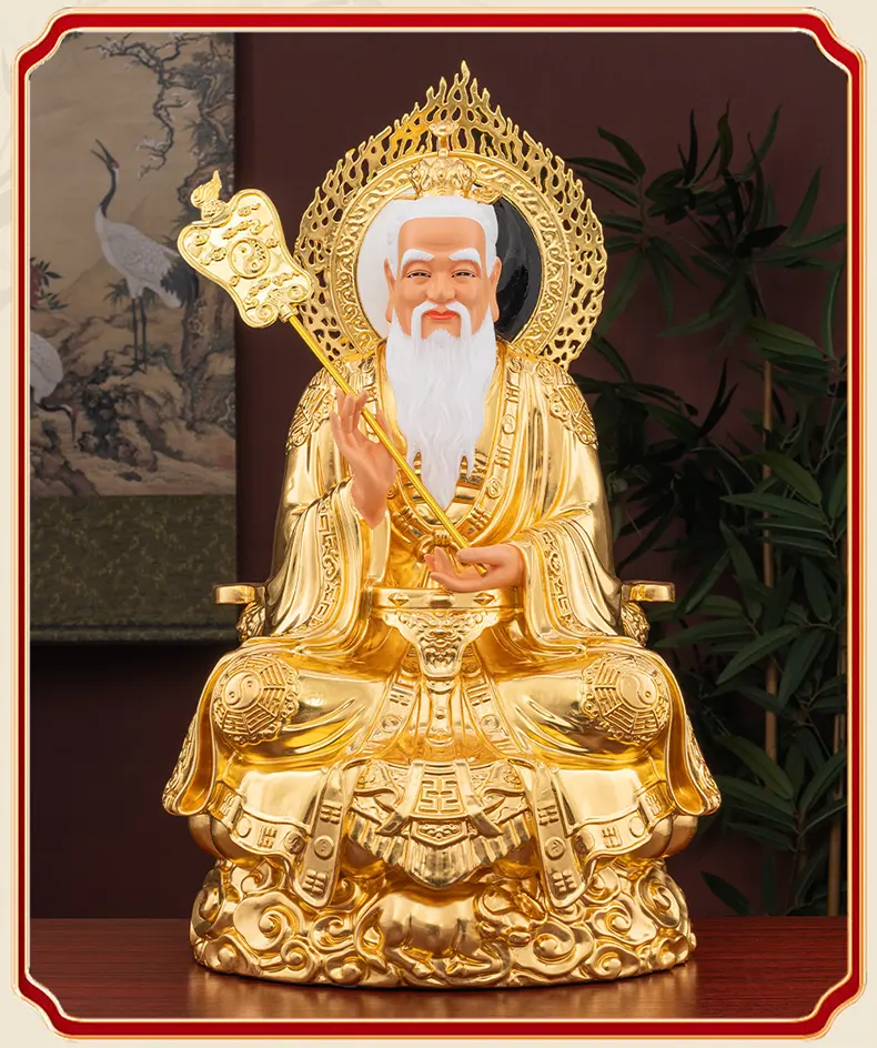 Brass Three Pure Ones Statues Set for Temple Shrine