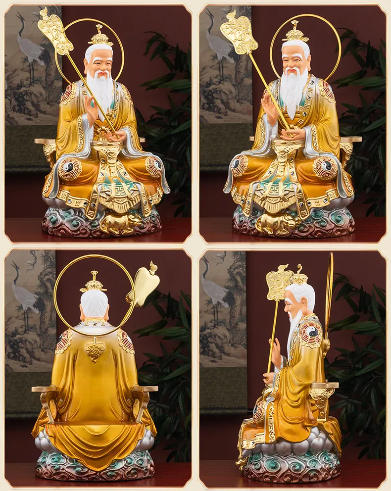 Bronze San Qing Dao Zu Statues Set