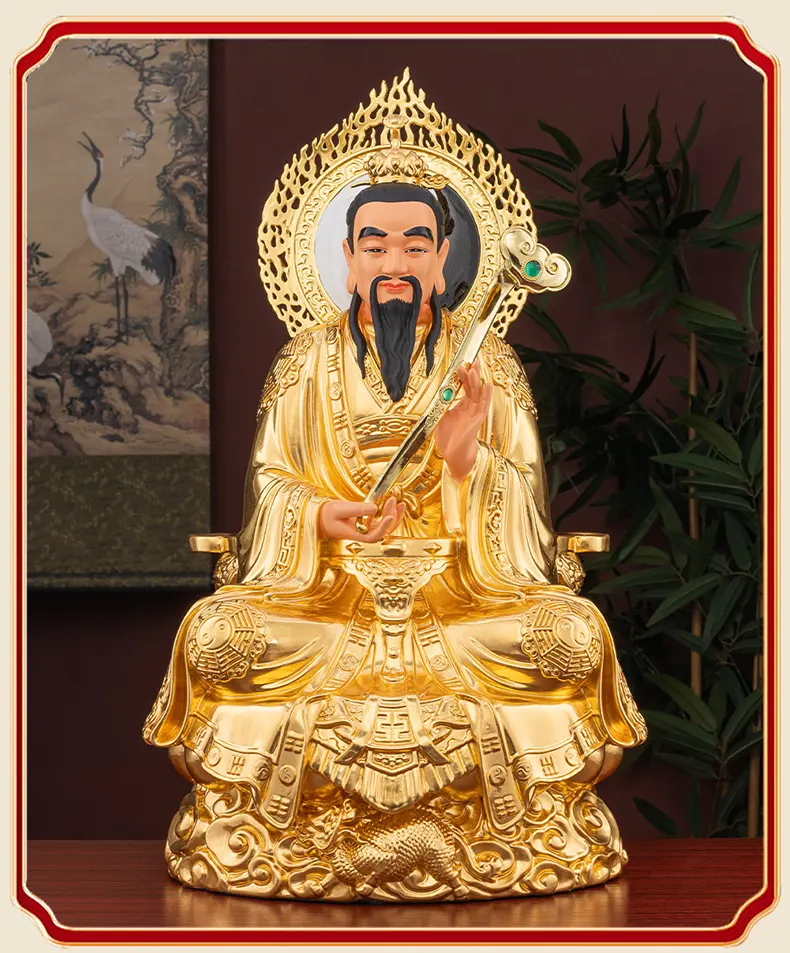 Brass Three Pure Ones Statues Set for Temple Shrine