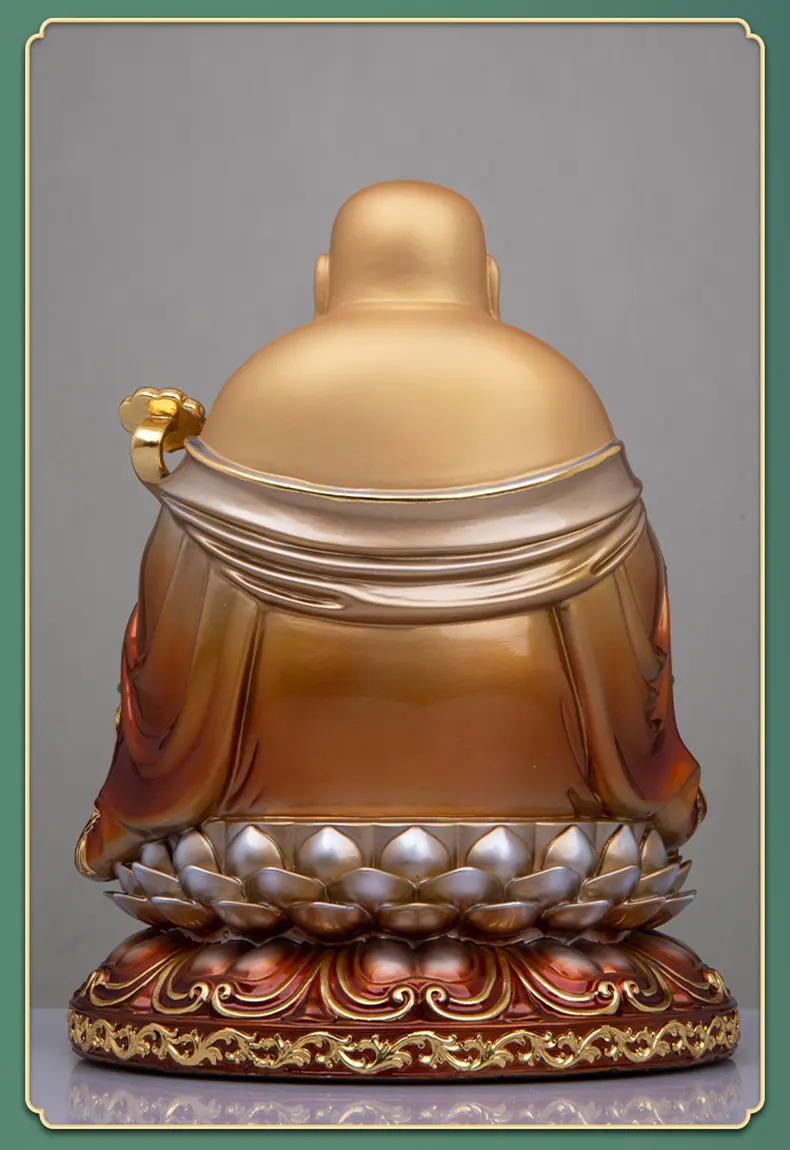 Brass Laughing Buddha Statue Big Belly Maitreya for Wealth