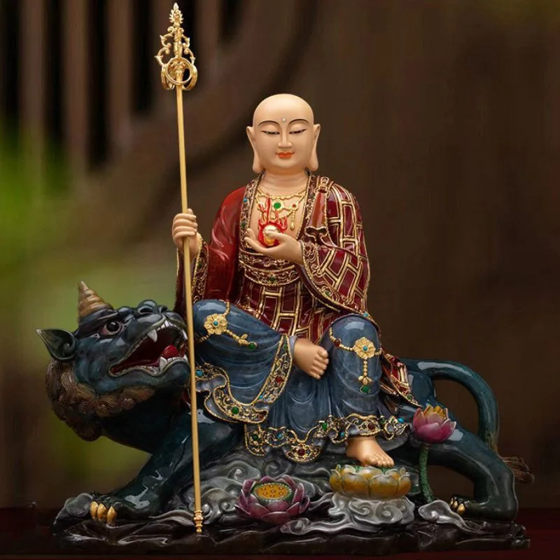 Premium Brass Diting Mythical Beast Ksitigarbha Statue