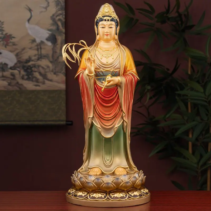 Standing Lotus Buddha Guanyin Bodhisattva Statue