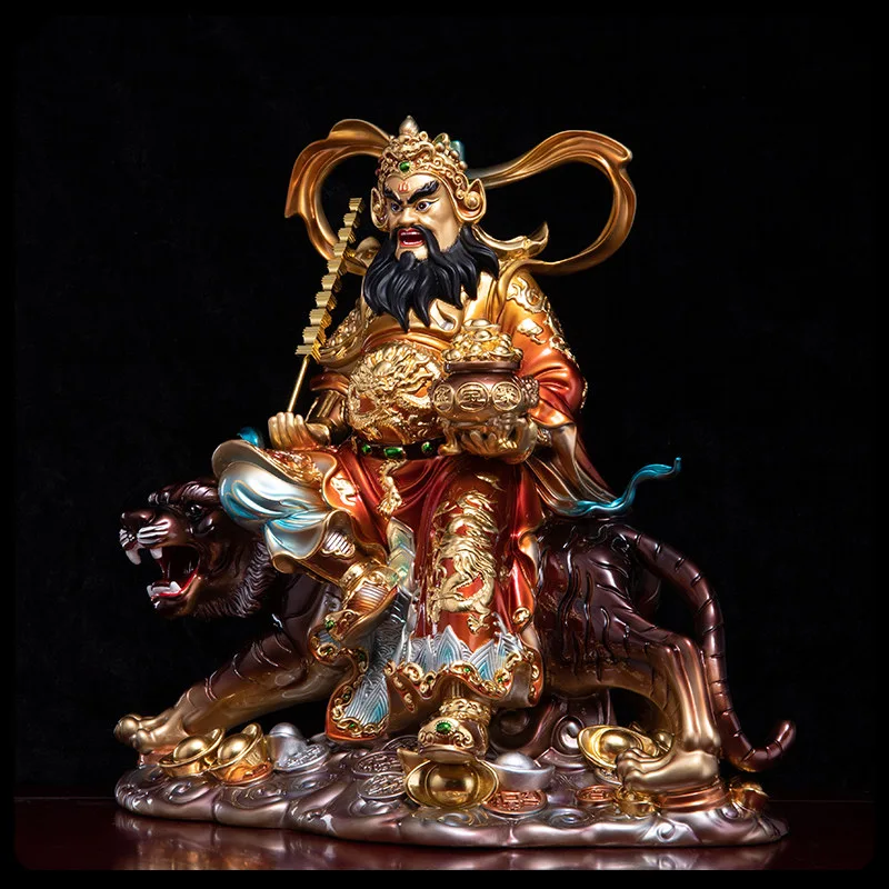 Tiger Riding Brass Martial Wealth Deity Zhao Gongming